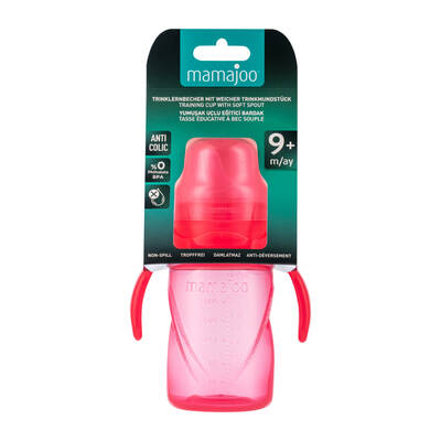 Mamajoo Non Spill Training Cup Pink 270ml with Handle