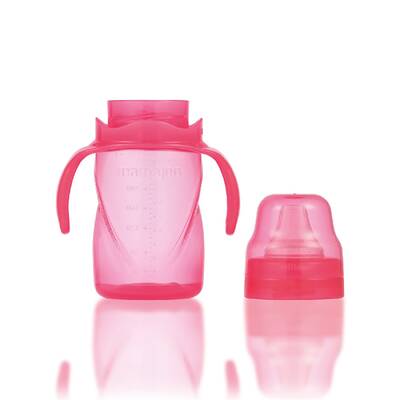 Mamajoo Non Spill Training Cup Pink 270ml with Handle & Anticolic Soft Spout 2-pack & Storage Box