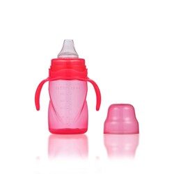 Mamajoo Non Spill Training Cup Pink 270ml with Handle & Twin Feeding Spoons Pink & Storage Box - Thumbnail