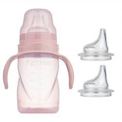 Mamajoo Non Spill Training Cup Powder Pink 270ml with Handle & Anticolic Soft Spout 2-pack & Storage Box - Thumbnail