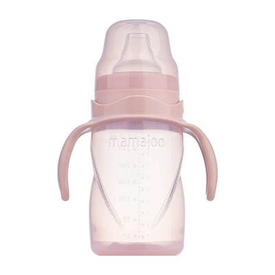 Mamajoo Non Spill Training Cup Powder Pink 270ml with Handle & Twin Feeding Spoons Powder Pink & Storage Box