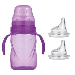 Mamajoo - Mamajoo Non Spill Training Cup Purple 270ml with Handle & Anticolic Soft Spout 2-pack & Storage Box