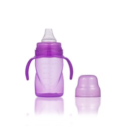 Mamajoo Non Spill Training Cup Purple 270ml with Handle & Mamajoo Twin Feeding Spoons Purple & Storage Box - Thumbnail