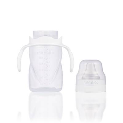 Mamajoo Non Spill Training Cup White 270ml with Handle & Anticolic Soft Spout 2-pack & Storage Box