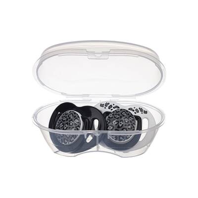 Mamajoo Orthodontic Design Soother Anthracite Leopard with Sterilization & Storage Box 0+ months