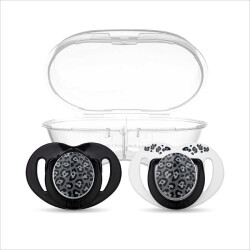 Mamajoo Orthodontic Design Soother Anthracite Leopard with Sterilization & Storage Box 0+ months 