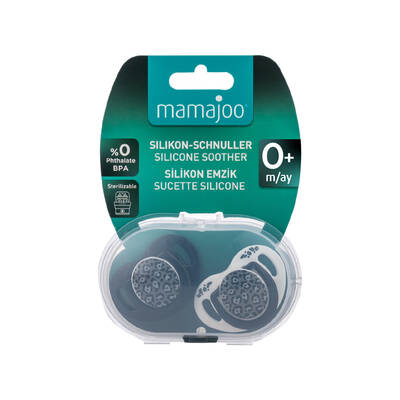 Mamajoo Orthodontic Design Soother Anthracite Leopard with Sterilization & Storage Box 0+ months
