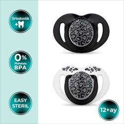 Mamajoo Orthodontic Soother, Anthracite Leopard, 12+ Ay, Sterilization & Storage Box - 2