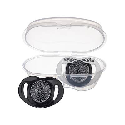 Mamajoo Orthodontic Design Soother Anthracite Leopard with Sterilization & Storage Box 6+ months