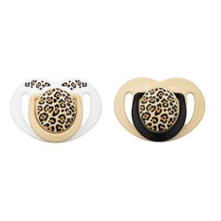 Mamajoo - Mamajoo Orthodontic Design Soother Beige Leopard with Sterilization & Storage Box 0+ months