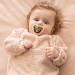 Mamajoo Orthodontic Design Soother Beige Leopard with Sterilization & Storage Box 0+ months - 7