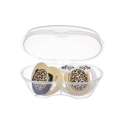 Mamajoo Orthodontic Design Soother Beige Leopard with Sterilization & Storage Box 12+ months