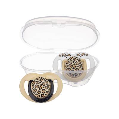 Mamajoo Orthodontic Design Soother Beige Leopard with Sterilization & Storage Box 6+ months
