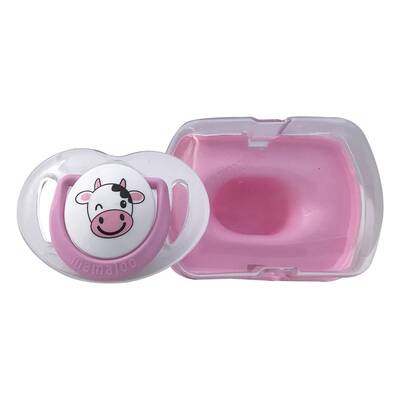 Mamajoo Orthodontic Design Soother Cow & Pink with Storage Box / 0+ Months