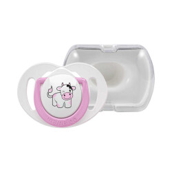 Mamajoo Orthodontic Design Soother Cow & Pink with Storage Box / 12+ Months 