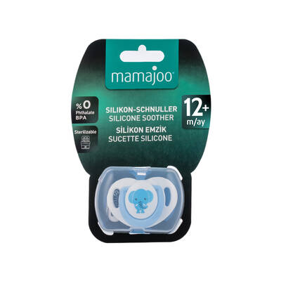 Mamajoo Orthodontic Design Soother Elephant & Blue with Storage Box / 12+ Months