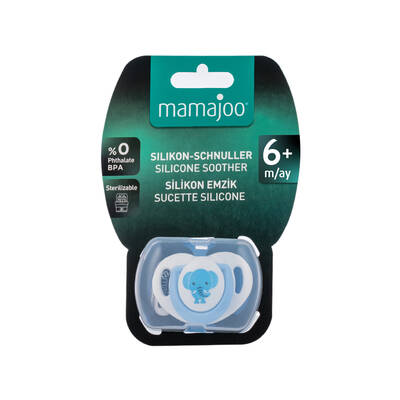 Mamajoo Orthodontic Design Soother Elephant & Blue with Storage Box / 6+ Months