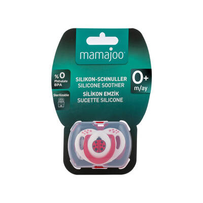 Mamajoo Orthodontic Design Soother Ladybug & Red with Storage Box / 0+ Months