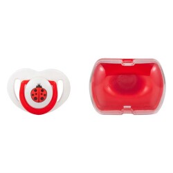 Mamajoo Orthodontic Design Soother Ladybug & Red with Storage Box / 12+ Months - 1
