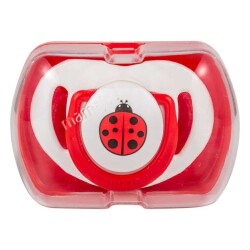 Mamajoo Orthodontic Design Soother Ladybug & Red with Storage Box / 12+ Months - 2