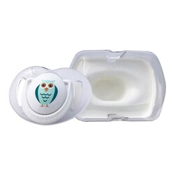 Mamajoo Orthodontic Design Soother Owl & White with Storage Box / 12+ Months - Thumbnail