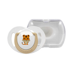 Mamajoo Orthodontic Design Soother Tiger & Ecru with Storage Box / 12+ Months 