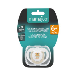 Mamajoo Orthodontic Design Soother Tiger & Ecru with Storage Box / 6+ Months - 8