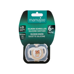 Mamajoo Orthodontic Design Soother Tiger & Ecru with Storage Box / 6+ Months - Thumbnail