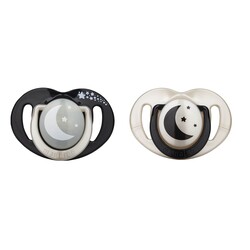 Mamajoo - Mamajoo Orthodontic Design Soothers Black & Pearl with Sterilization & Storage Box / Night & Day 0+ months