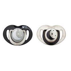 Mamajoo - Mamajoo Orthodontic Design Soothers Black & Pearl with Sterilization & Storage Box / Night & Day 12+ months