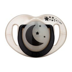 Mamajoo Orthodontic Design Soothers Pearl & Black with Sterilization & Storage Box / Night & Day 0+ months - Thumbnail