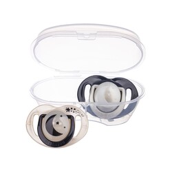 Mamajoo Orthodontic Design Soothers Pearl & Black with Sterilization & Storage Box / Night & Day 0+ months - Thumbnail