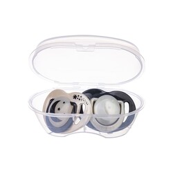 Mamajoo Orthodontic Design Soothers Pearl & Black with Sterilization & Storage Box / Night & Day 6+ months - Thumbnail