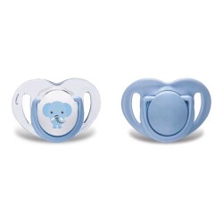Mamajoo Orthodontic Design Twin Soothers (Blue-Elephant) 0+ months - 1
