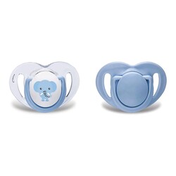 Mamajoo Orthodontic Design Twin Soothers (Blue-Elephant) 0+ months - Thumbnail