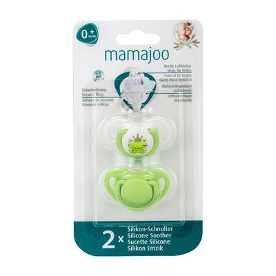 Mamajoo Orthodontic Design Twin Soothers (Green-Frog Prince) 0+ months
