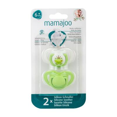 Mamajoo Orthodontic Design Twin Soothers (Green-Frog Prince) 6+ months
