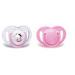 Mamajoo Orthodontic Design Twin Soothers (Pink-Cow) 0+ months - Thumbnail