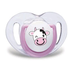  Mamajoo Orthodontic Design Twin Soothers (Pink-Cow) 12+ months - Thumbnail