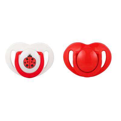 Mamajoo Orthodontic Design Twin Soothers (Red-Ladybug) 0+ months