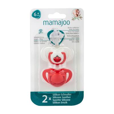 Mamajoo Orthodontic Design Twin Soothers (Red-Ladybug) 6+ months