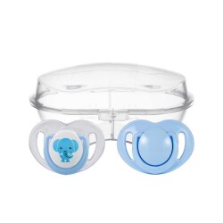 Mamajoo Orthodontic Soother, Blue / Elephant, 6+ Mo, Sterilization & Storage Box - 1