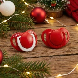 Mamajoo Ortodontik Damaklı Emzik, Yılbaşı Özel Koleksiyonu, 6+ Ay, Saklama Kutulu, İkili Set - 7