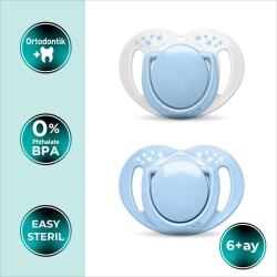 Mamajoo Ortodontik Damaklı Emzik, Powder Blue, 6+ Ay, Emzik Saklama & Sterilizasyon Kutulu, İkili Set - 2