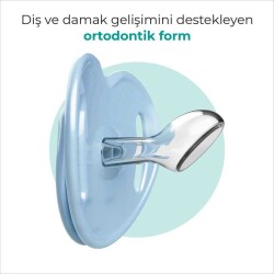 Mamajoo Ortodontik Damaklı Emzik, Powder Blue, 6+ Ay, Emzik Saklama & Sterilizasyon Kutulu, İkili Set - 3