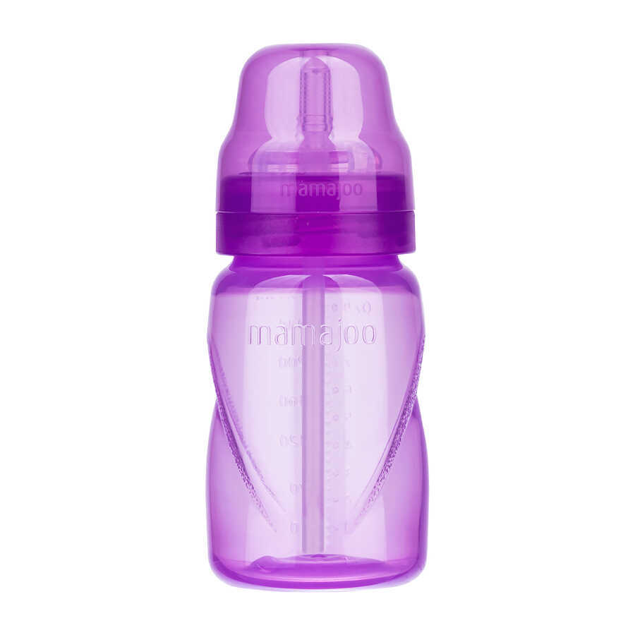 Mamajoo Akıtmaz Pipetli Bardak, 270 ml, Mor, 12+ Ay, 1 Adet - Mamajoo