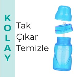Mamajoo Akıtmaz Pipetli Bardak, 270 ml, Mavi, 12+ Ay, 1 Adet - 6
