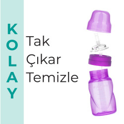 Mamajoo Akıtmaz Pipetli Bardak, 270 ml, Mor, 12+ Ay, 1 Adet - 6
