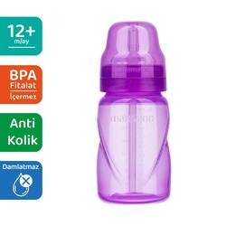 Mamajoo Akıtmaz Antikolik Pipetli Bardak 270 ml / Mor & Biberon Kulpu 2'li Pembe / Mor - Thumbnail