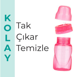 Mamajoo Akıtmaz Pipetli Bardak, 270 ml, Pembe, 12+ Ay, 1 Adet - 6